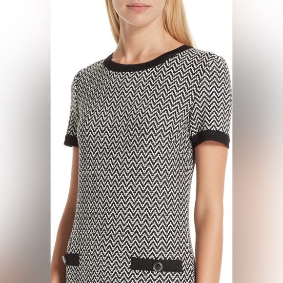 St. John Collection Mod Herringbone Knit Dress size 12 - Picture 3 of 13